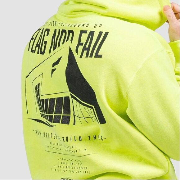 Flag Nor Fail NWT New Warehouse Hoodie in Neon Yellow/Green Unisex Size Small - Picture 3 of 6